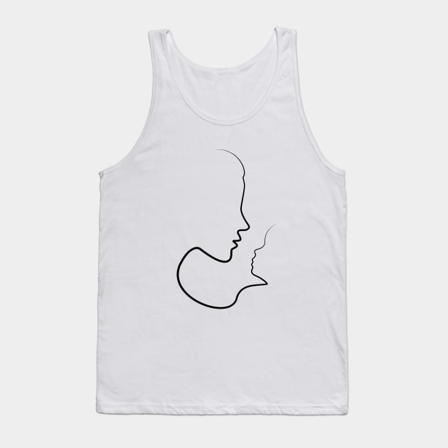 Mother And Baby | One Line Art | Minimal Art | One Line Artist | Minimalist Tank Top by One Line Artist